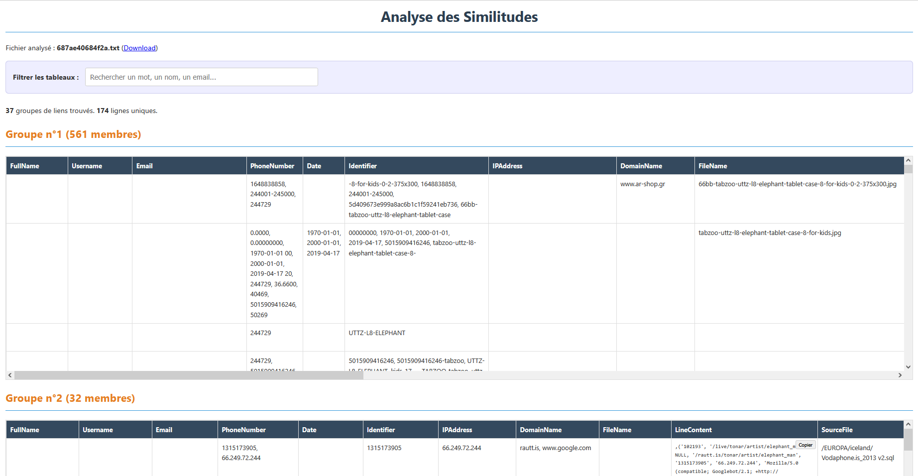Capture d'écran de l'interface Scrutix 3